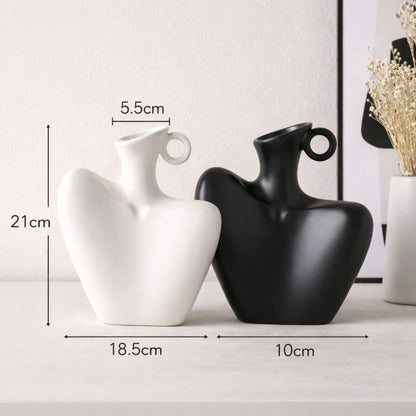 Sculptural Body Silhouette Ceramic Flower Vase Figurine Decor