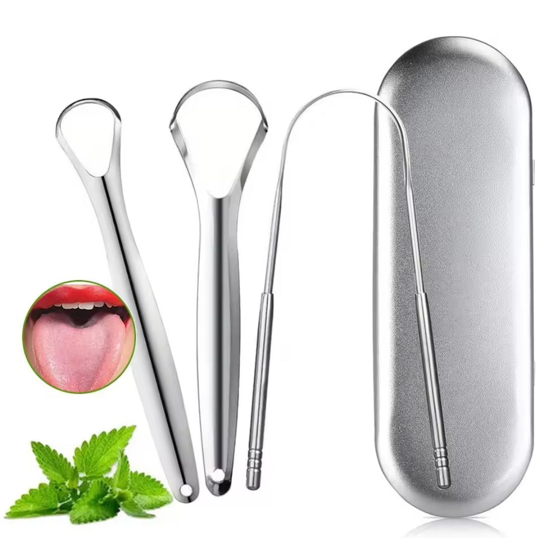 Stainless tongue Scrapper set 
