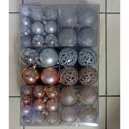 100 Piece Rose Gold and Silver Christmas Tree Decor Ball Set