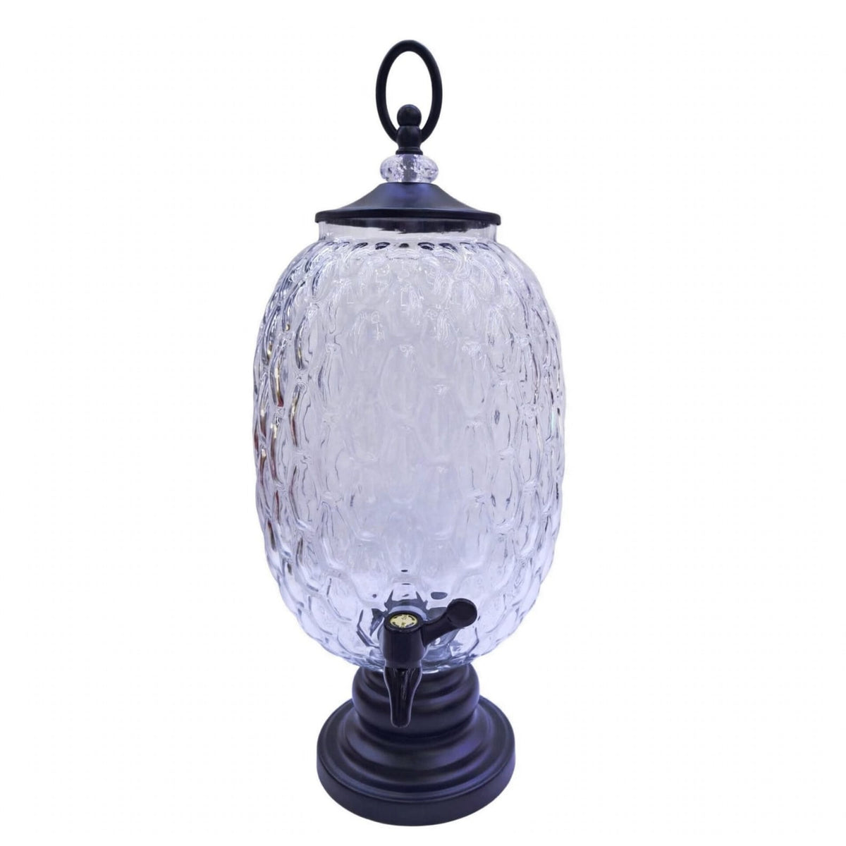 6L Glass Dispenser With Black Base And Lid
