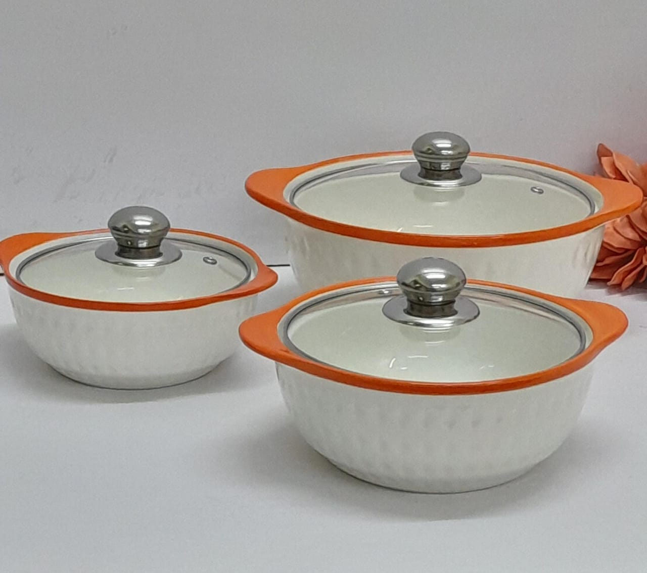 3 Piece ceramic serving bowls set