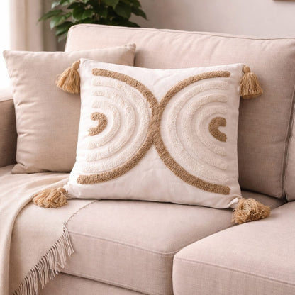 Boho Throw Pillow Cover with Tassels