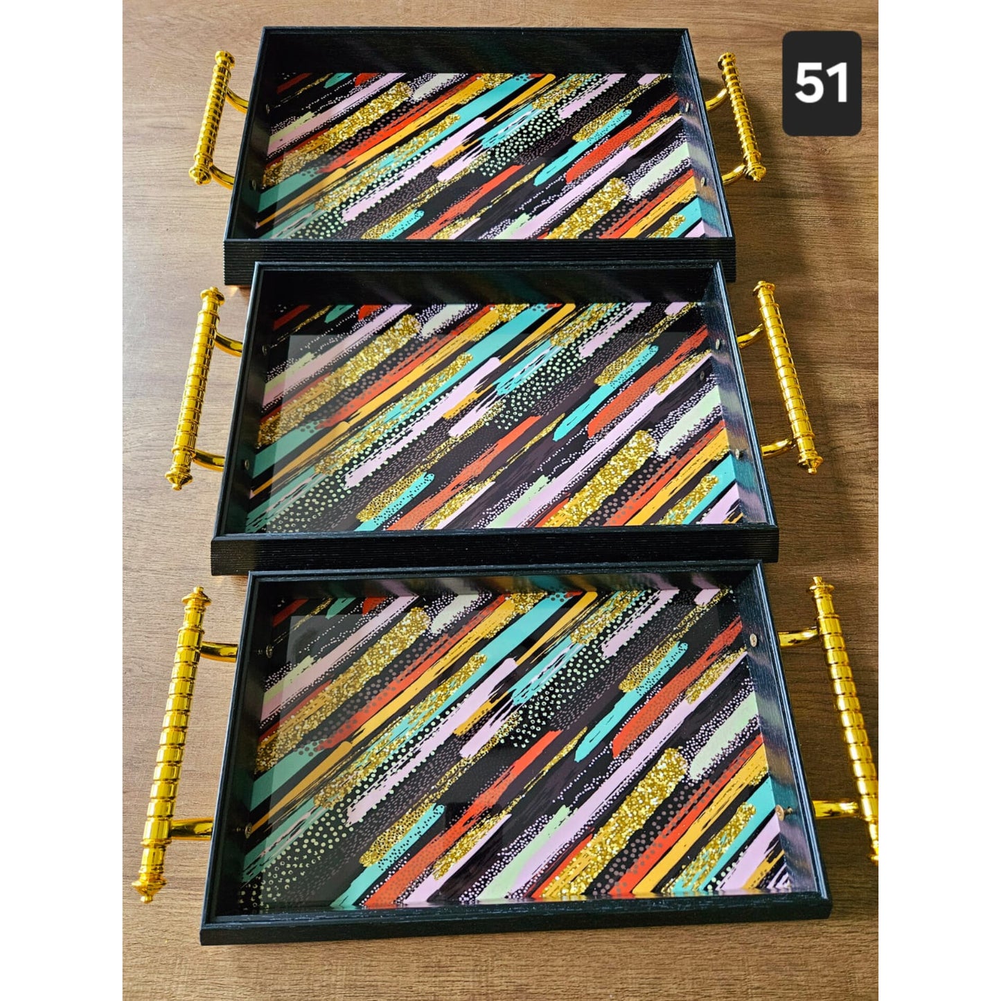 Set of 3 Decorative Serving Trays