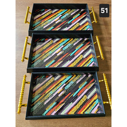 Set of 3 Decorative Serving Trays