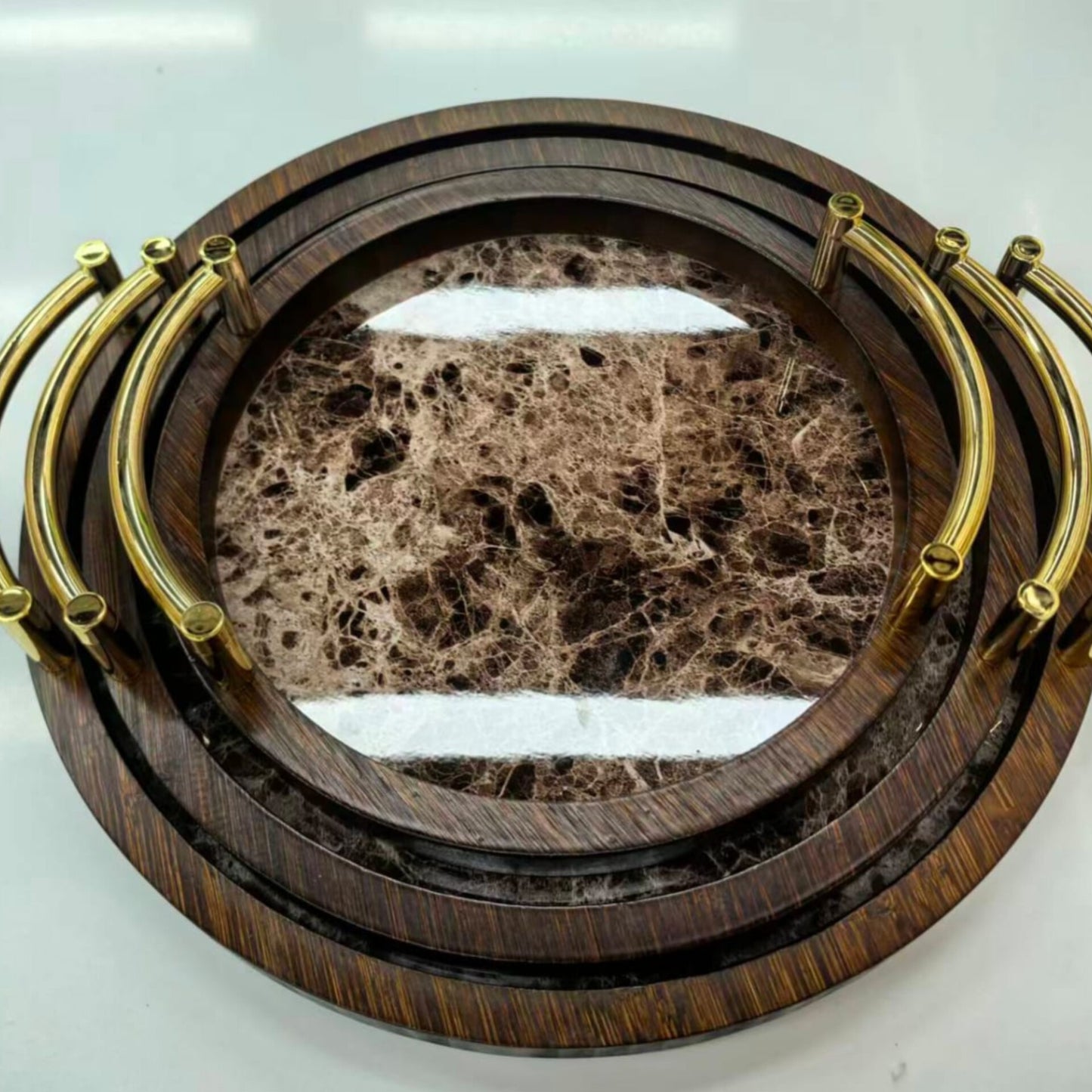 3Pcs Bamboo Nesting Tray Set