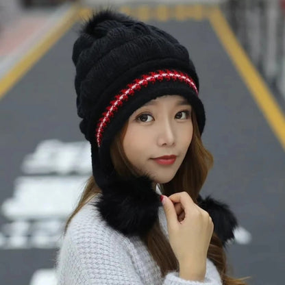 Winter knit pull over hat