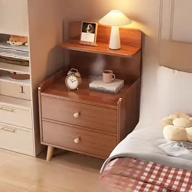 Wooden Bedside Table with Drawer