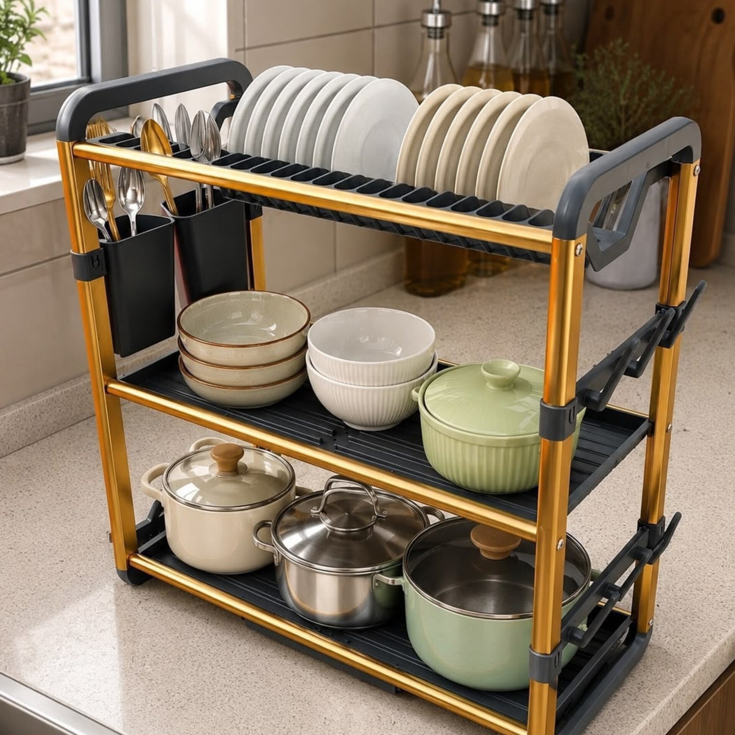 3Tier Aluminium Dish Drainer