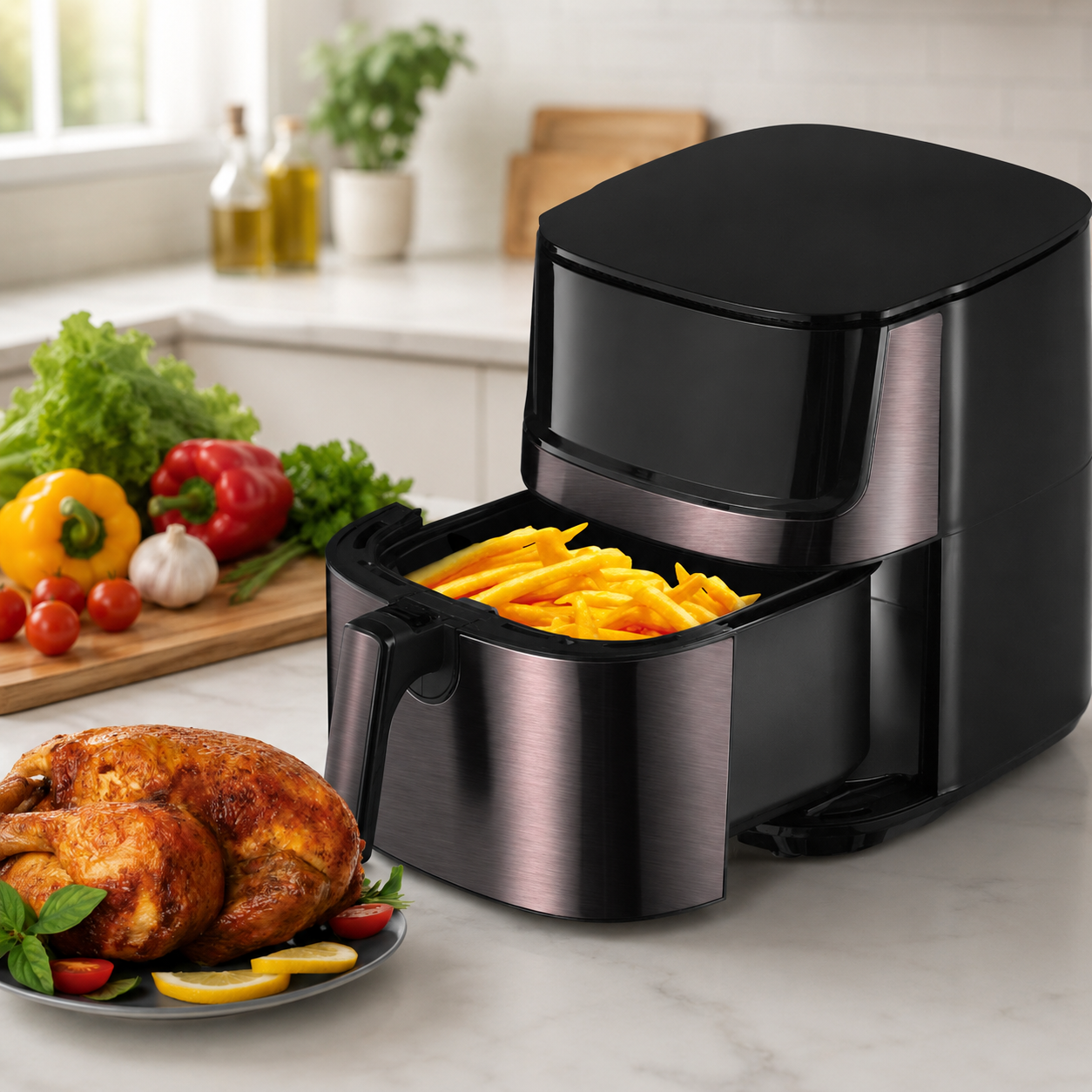 Sanford Air Fryer 8L With 1000W Power and Triple Heat Cooking - SF2458AF