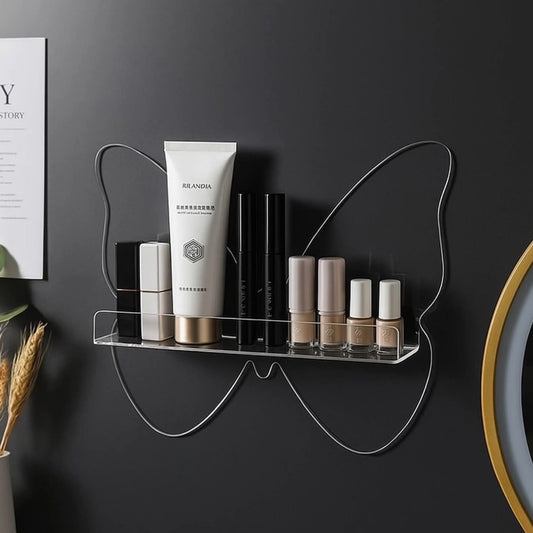 Acrylic butterfly floating bathroom shelf