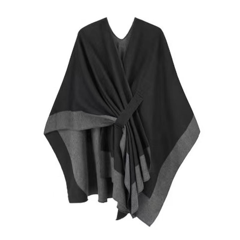 Double sided wrap up shawl winter  ponchos