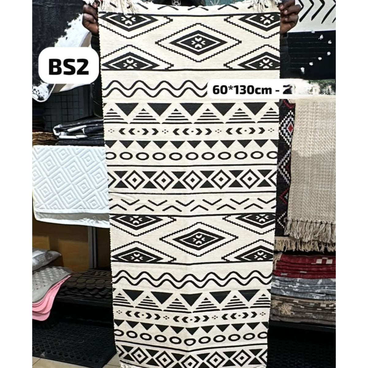 Boho Area Rug With Tassels 60x130cm