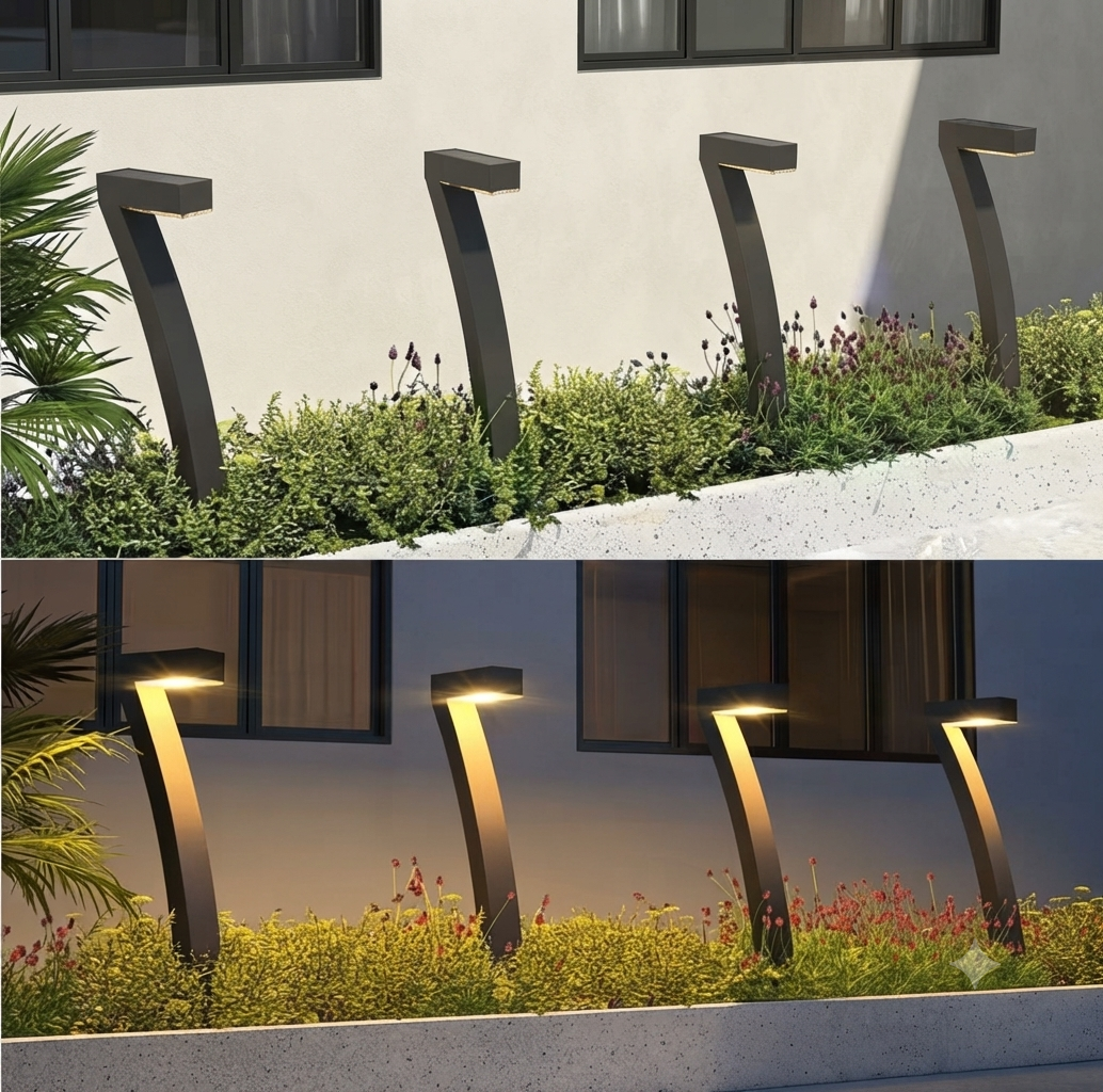 6pcs Set Novelty Solar Garden Pathway Lights Gha