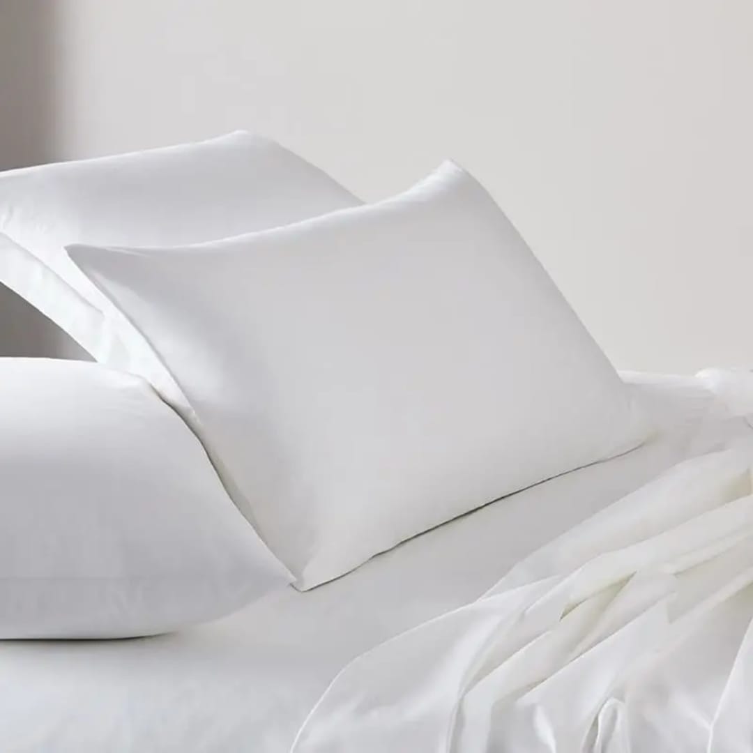 Cotton White Plain Bedsheet Set