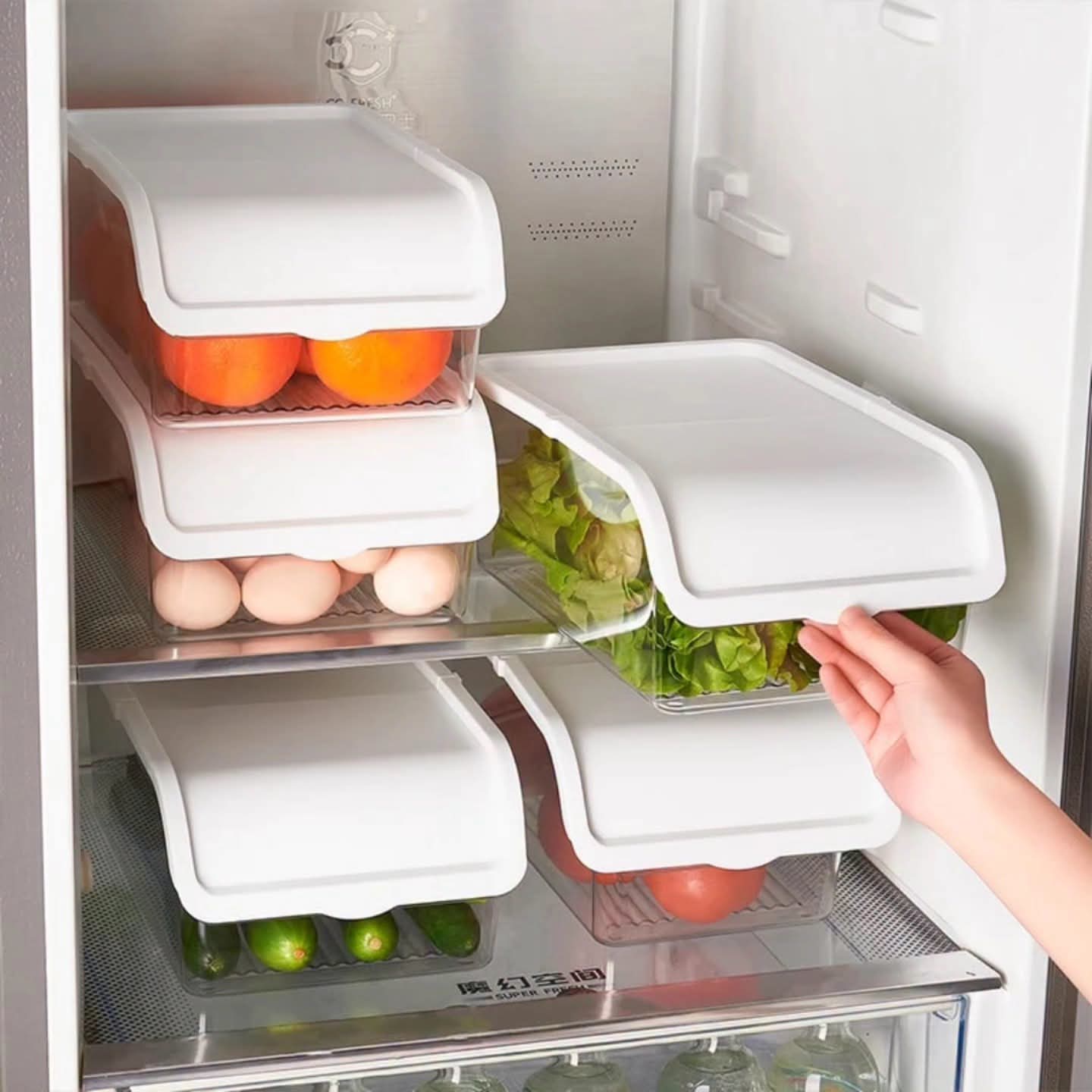 Acrylic Fridge Organizers with Lid