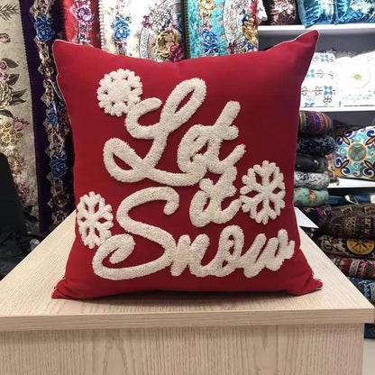 Embossed Christmas Throw Pillow Cover