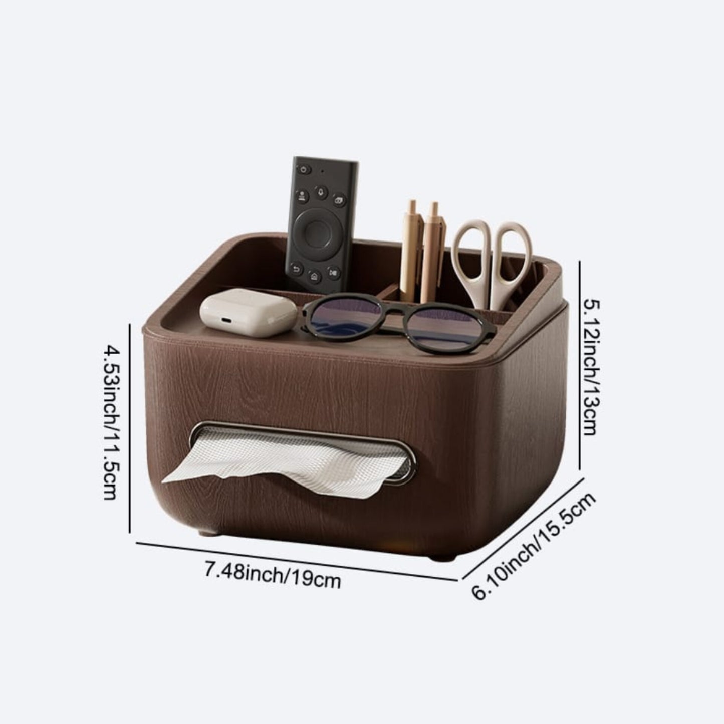Wood Grain Tissue Holder Storage