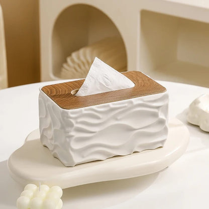 Textured Tissue Box and Serviette Holder