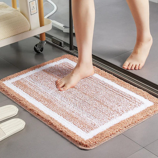 Flocking bathroom mats
