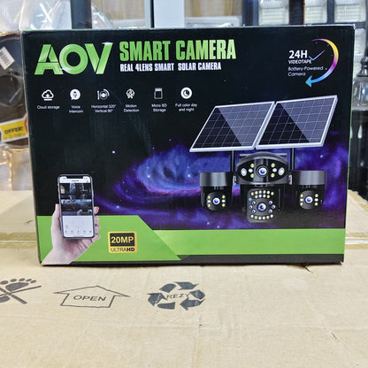 Four Lens 4G PTZ Smart AI Solar Camera