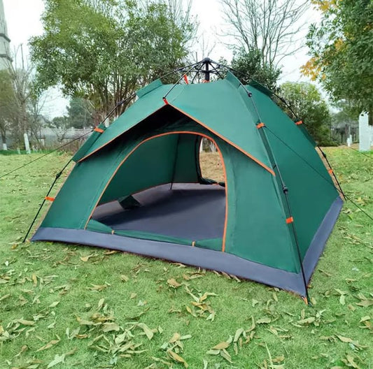 Green automatic pop-up camping tent