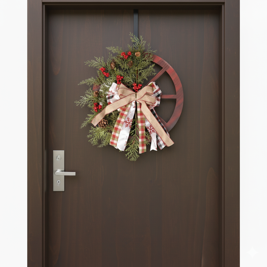 Christmas wheel wreath garland 40cm
