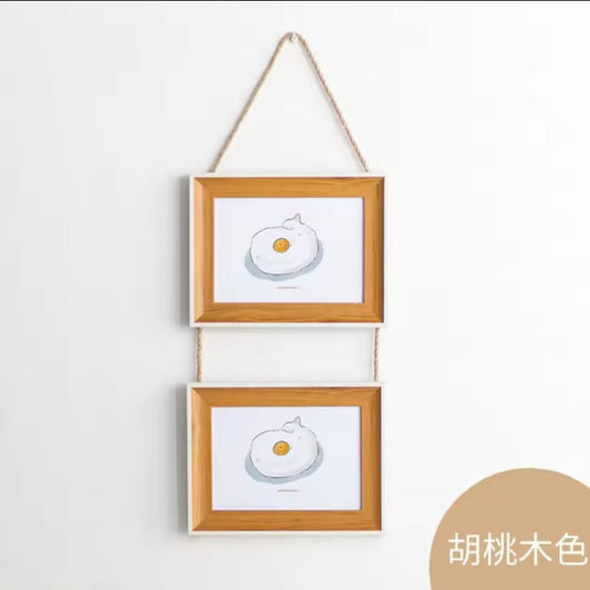 2 in 1 vertical Wooden Hanging Picture Frame