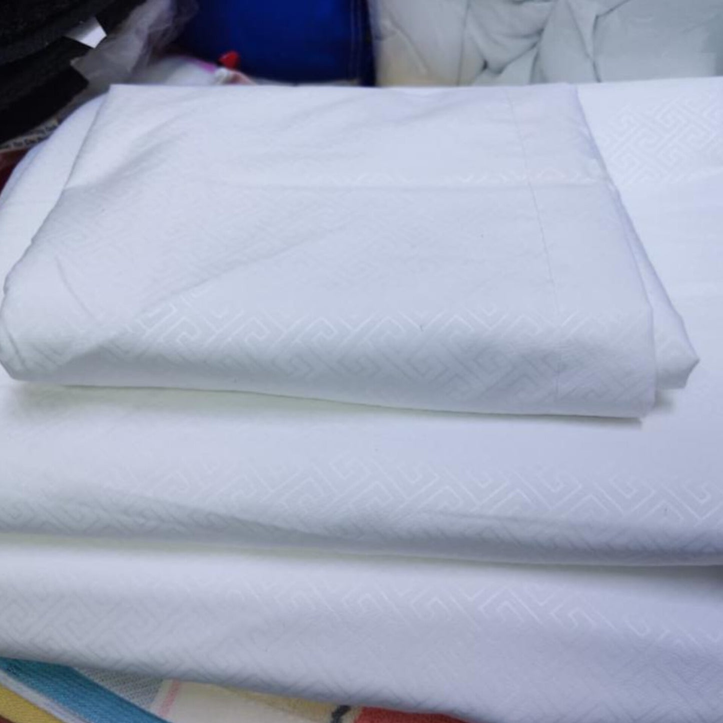 Embossed Pattern Cotton King Size Bedsheet Set