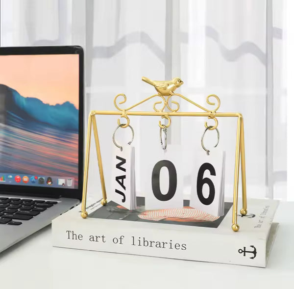 Simple Iron Perpetual Desk Calendar
