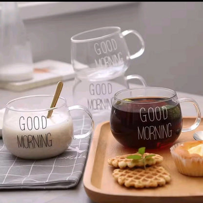 Glass coffee tea mugs