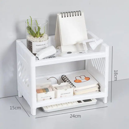 Double layer desktop storage rack