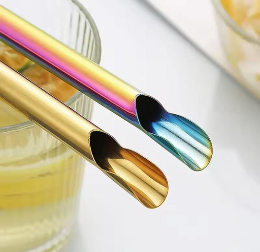 Multiple reusable iced drinks straws