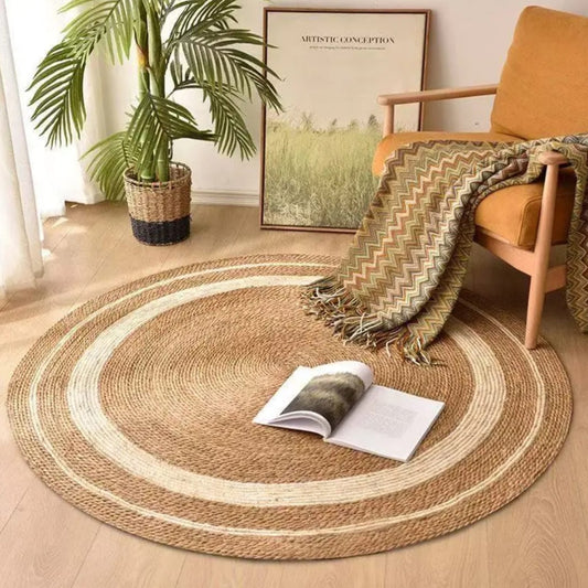 Round Natural Fiber Jute Area Rug
