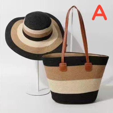 Summer Straw Bag and Beach Hat