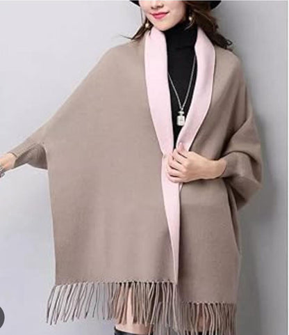 Double Sided Knitted Winter Sweater Shawl