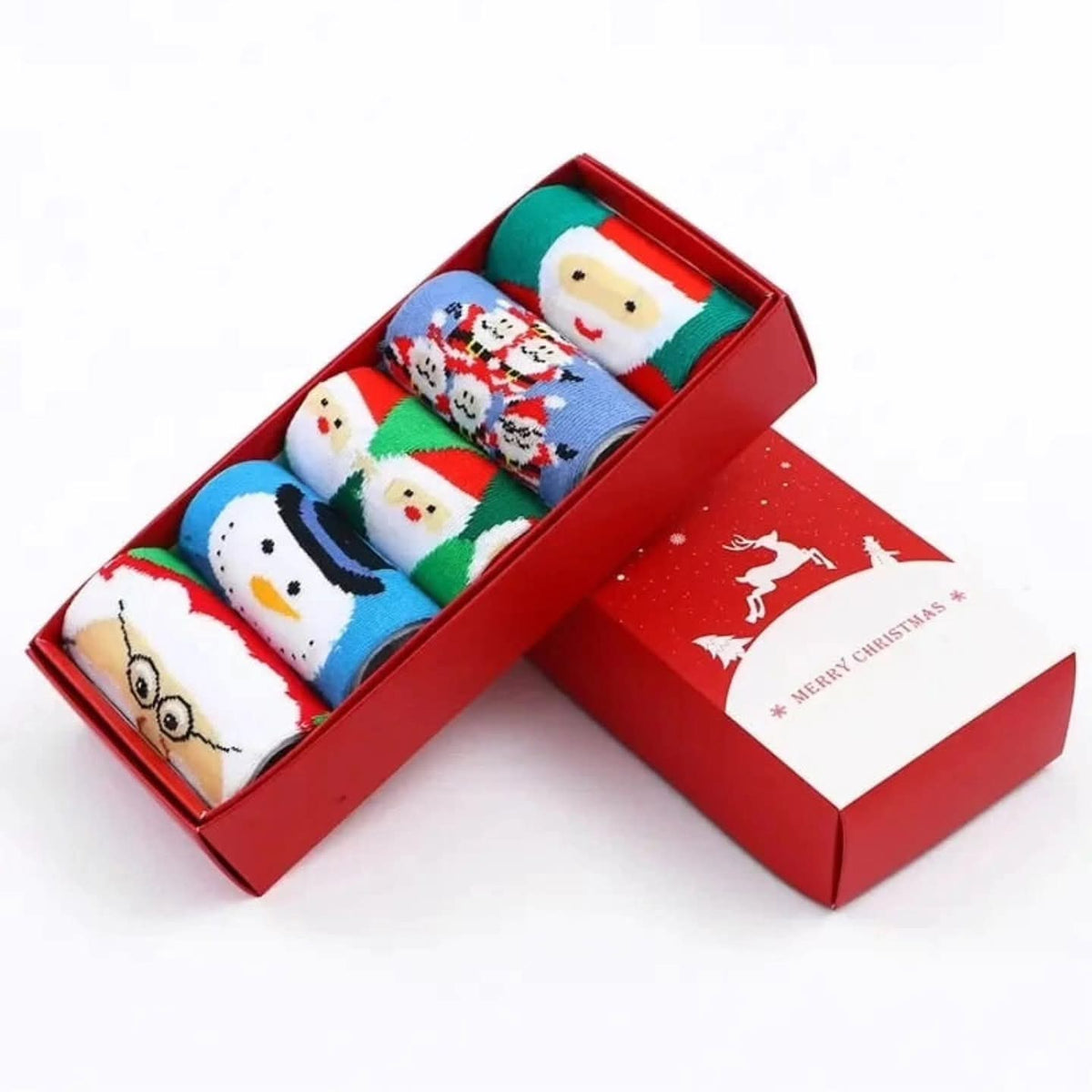 5 Pieces Christmas Themed Woolen Socks Pack