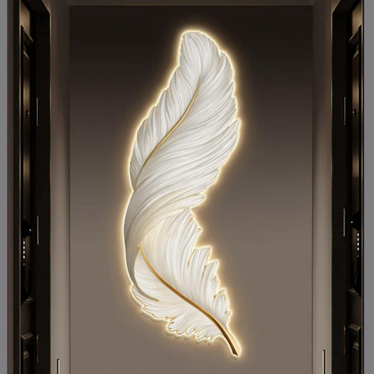 Feather Wall Art With Back Lights