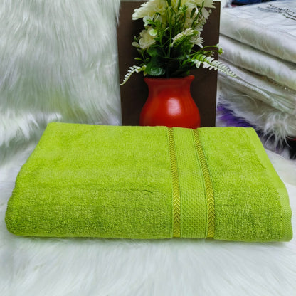 Coloured bathroom towels