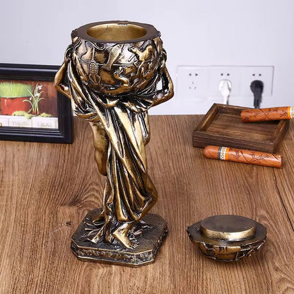 Ancient Greek Mythology Atlas Optimus Prime Giant God Sculpture Home Resin Craft Decoration Unique Posture Can Collectible Atlas Statue