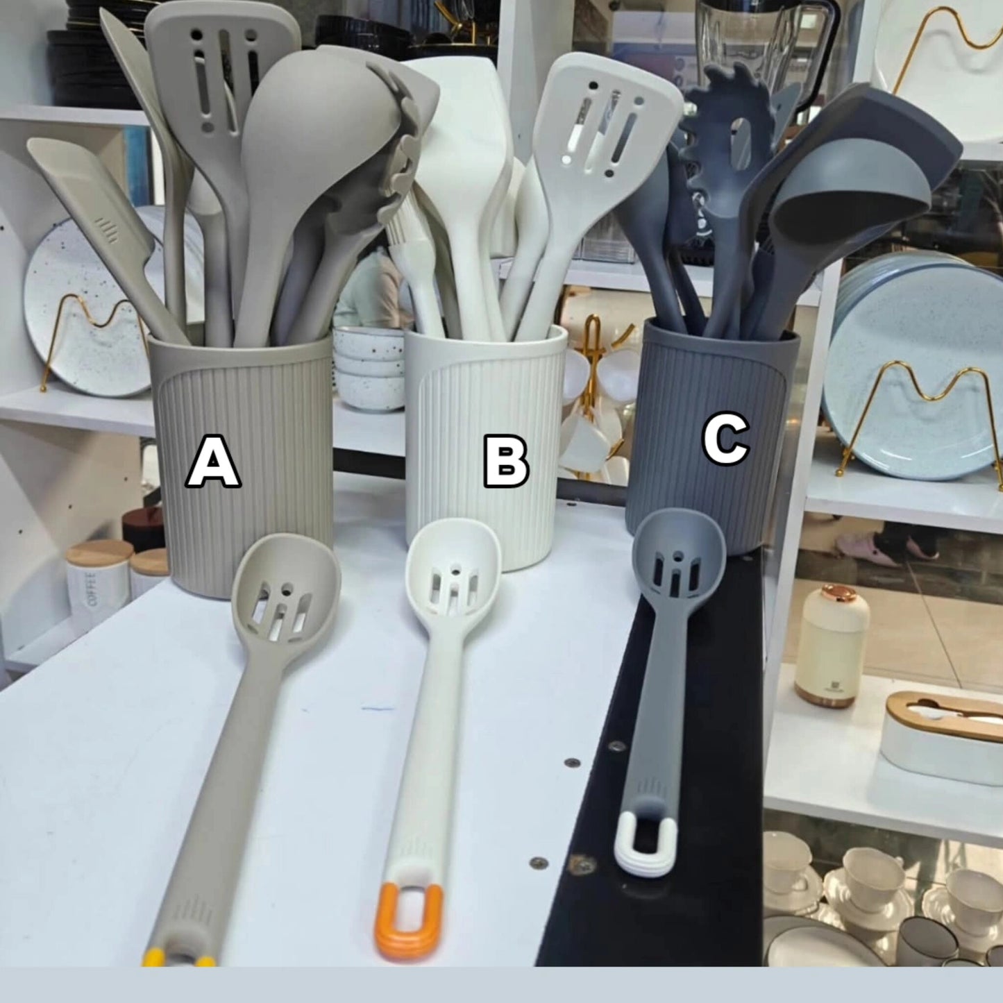 Silicone Kitchen Utensil Set with Holder