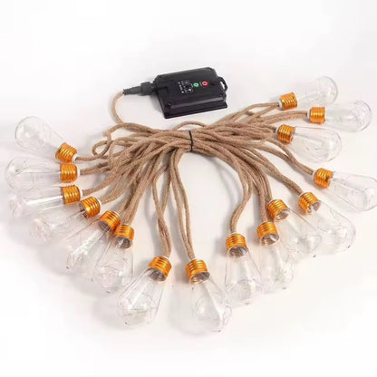 Vintage Hemp Rope Christmas Lights 10m USB  Solar Indoor And Outdoor Gha