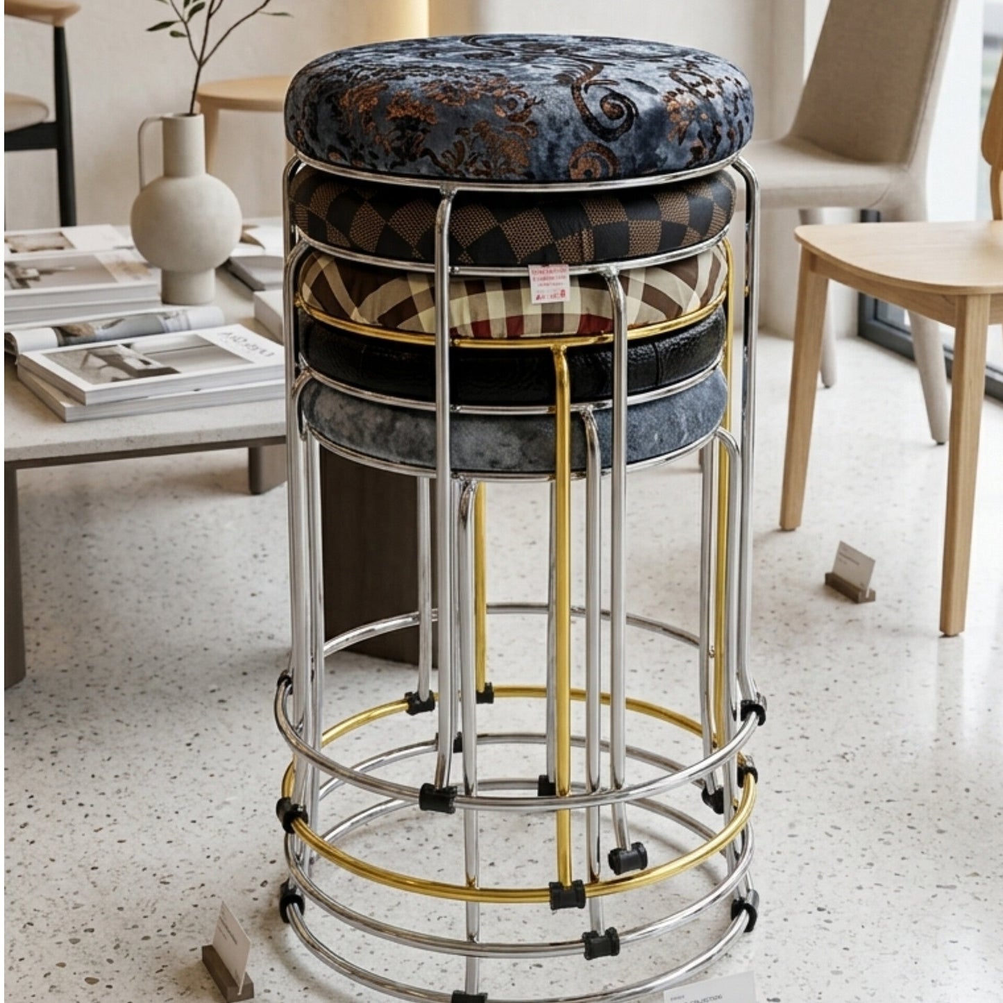 5Pcs metallic stools
