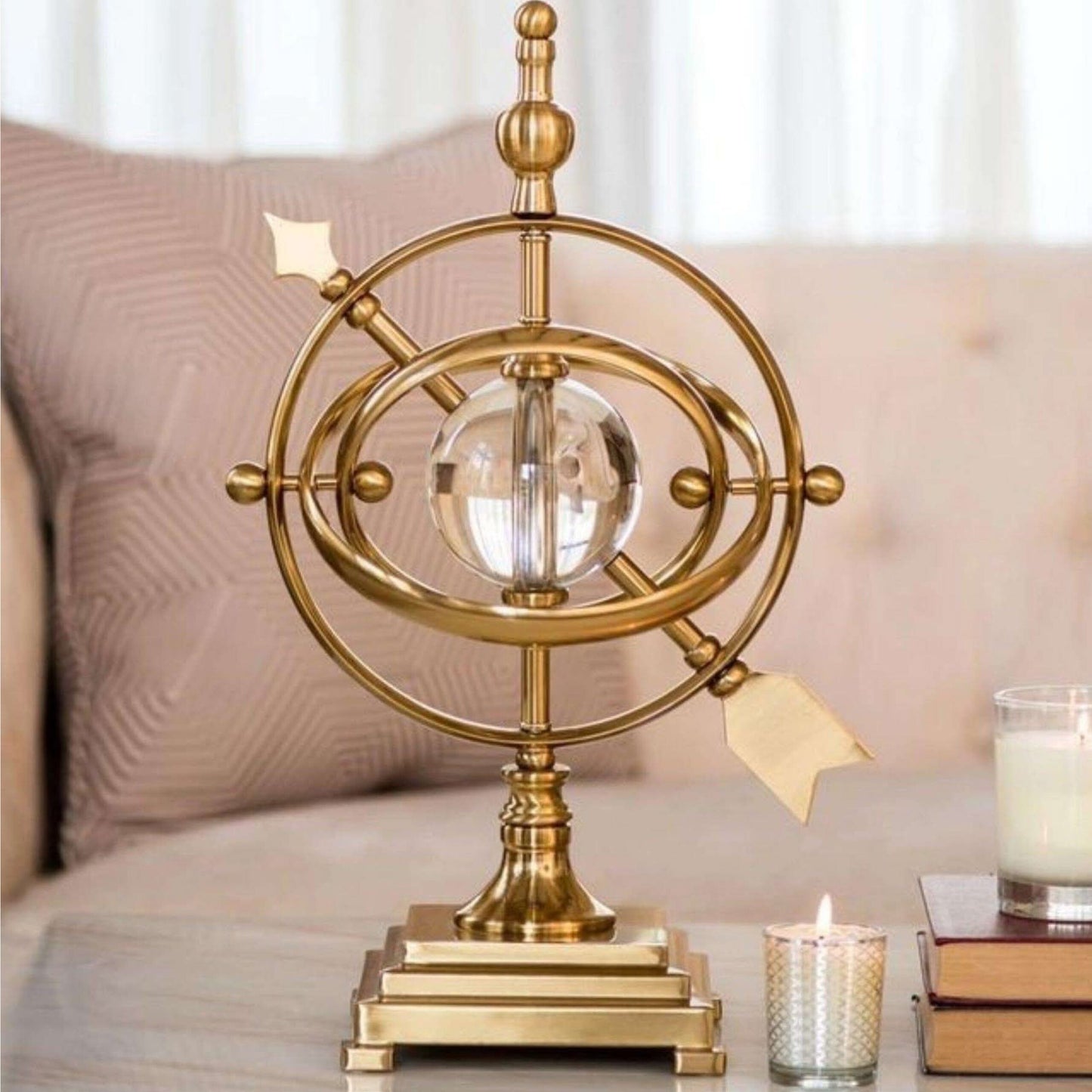 Sphere with a Metal Armillary Stand