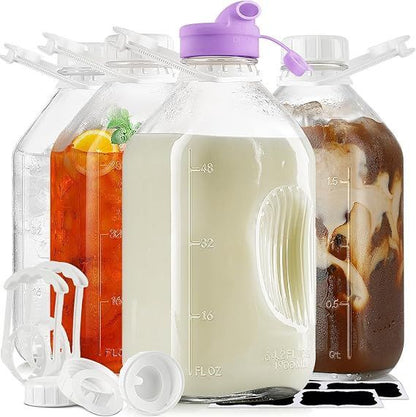 2L Glass Milk Bottle Juice Pitcher