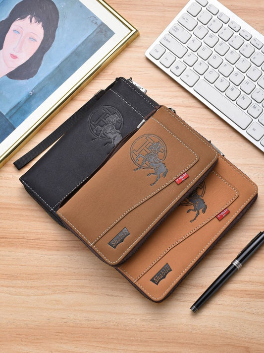 Men's long leather wallet