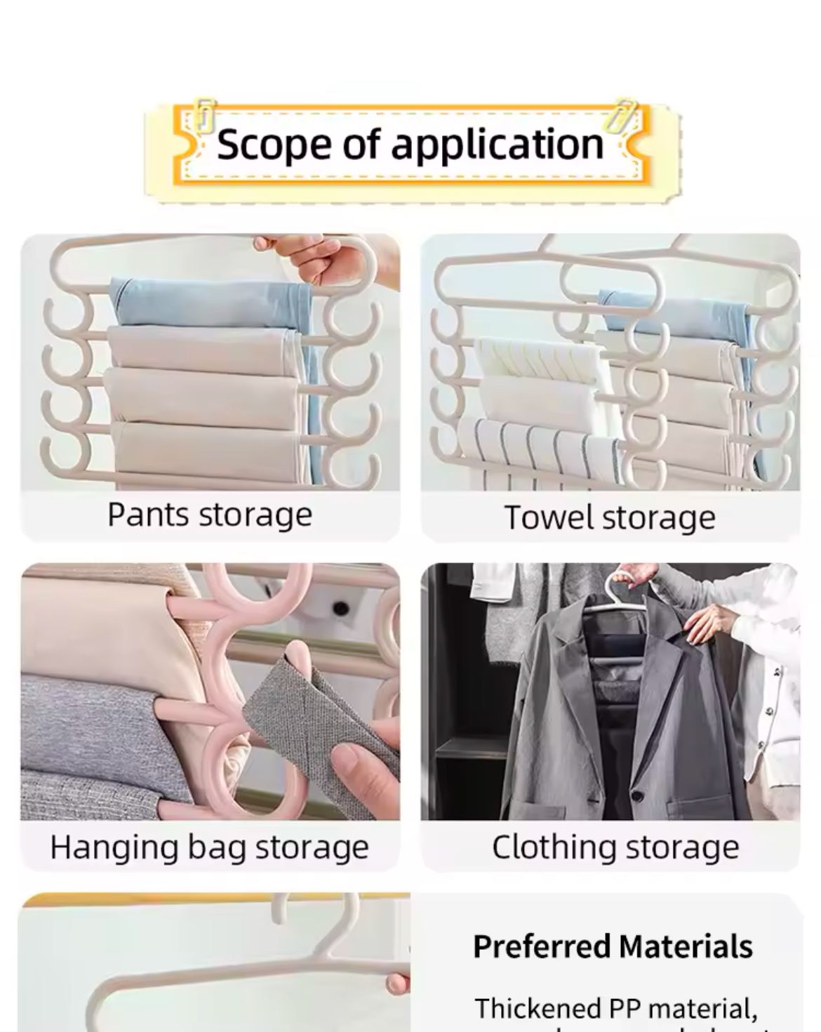 5pc heavy duty multi layer trousers hanger set of 2