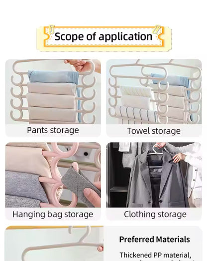 5pc heavy duty multi layer trousers hanger set of 2