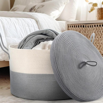 Cotton Rope Basket with Lid