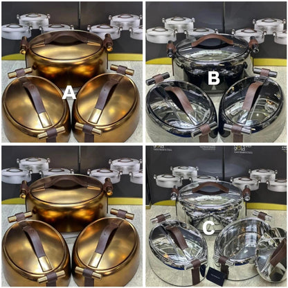 3Pcs Oval Insulated Food Warmer Set