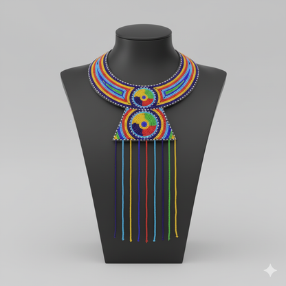 Vibrant Maasai Beaded Statement Necklace